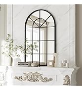 TinyTimes Arch Window Wall Mirror Mounted Decorative, 20"x30", Arched Window Pane Mirror for Wall...