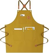 AFUN Chef Aprons for Women Men with Oversized Pockets, 12-Ounce Cotton Canvas Cross Back Water Re...