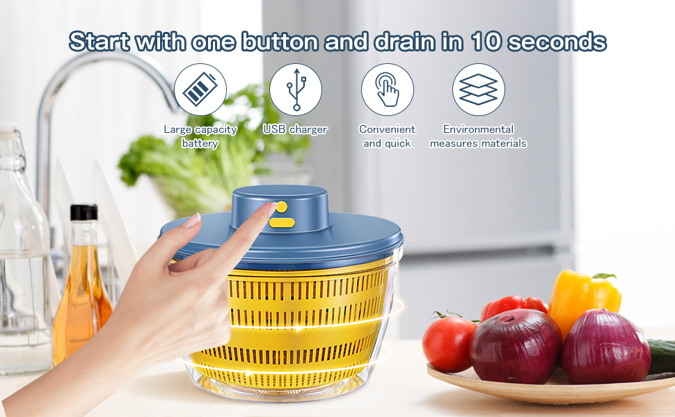 Salad Spinner Kitchen 4L Capacity Vegetable Washer