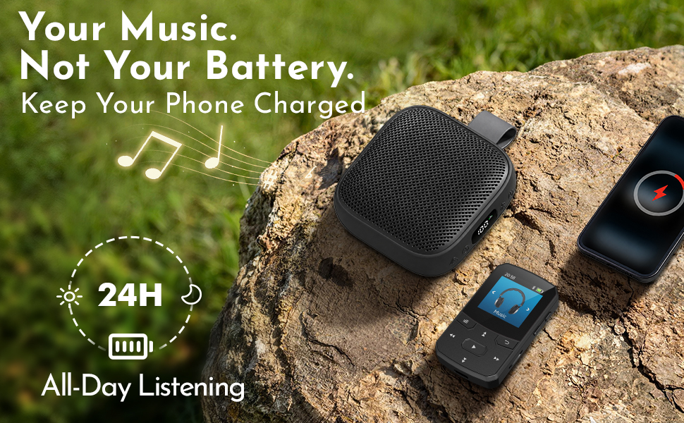 Portable MP3 Music Player with Clip Voice Recorder FM Radio for Gym Outdoor Sports Walking Travel