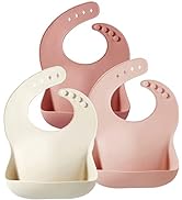 PandaEar Silicone Bibs for Babies Toddlers Girls| Adjustable Waterproof BPA Free Soft Durable Sil...