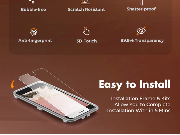 UNBREAKcable Shatterproof Tempered Glass Screen Protector for iPhone SE
