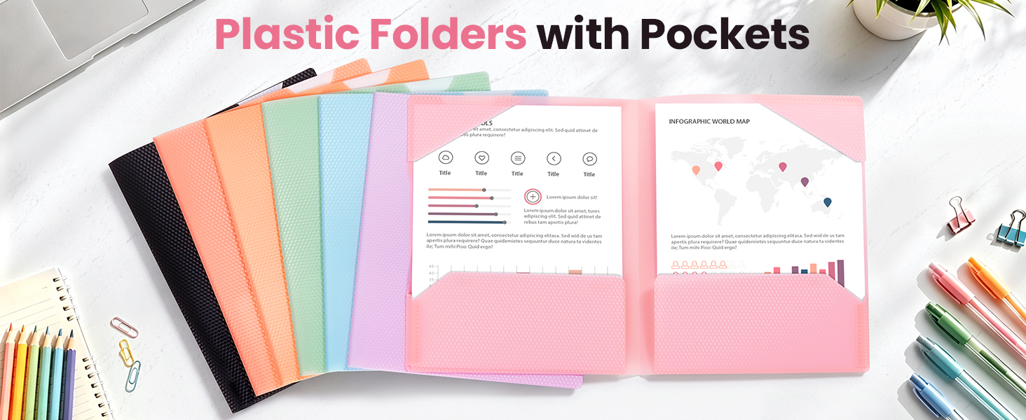 Plastic Folders with Pockets