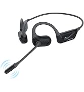 MONODEAL Open Ear Headphones with Mic, Lightweight Bluetooth 5.4 Headset with Microphone Noise Ca...