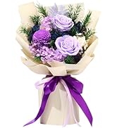 Jtoder Forever Flowers for Delivery, Preserved Blue Flower Bouquets, Long Lasting Purple Roses, G...