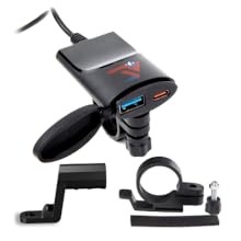 Bike phone charger 12 volt usb-c Dual USB Charging phone mount mirror mount Speed charger rapid