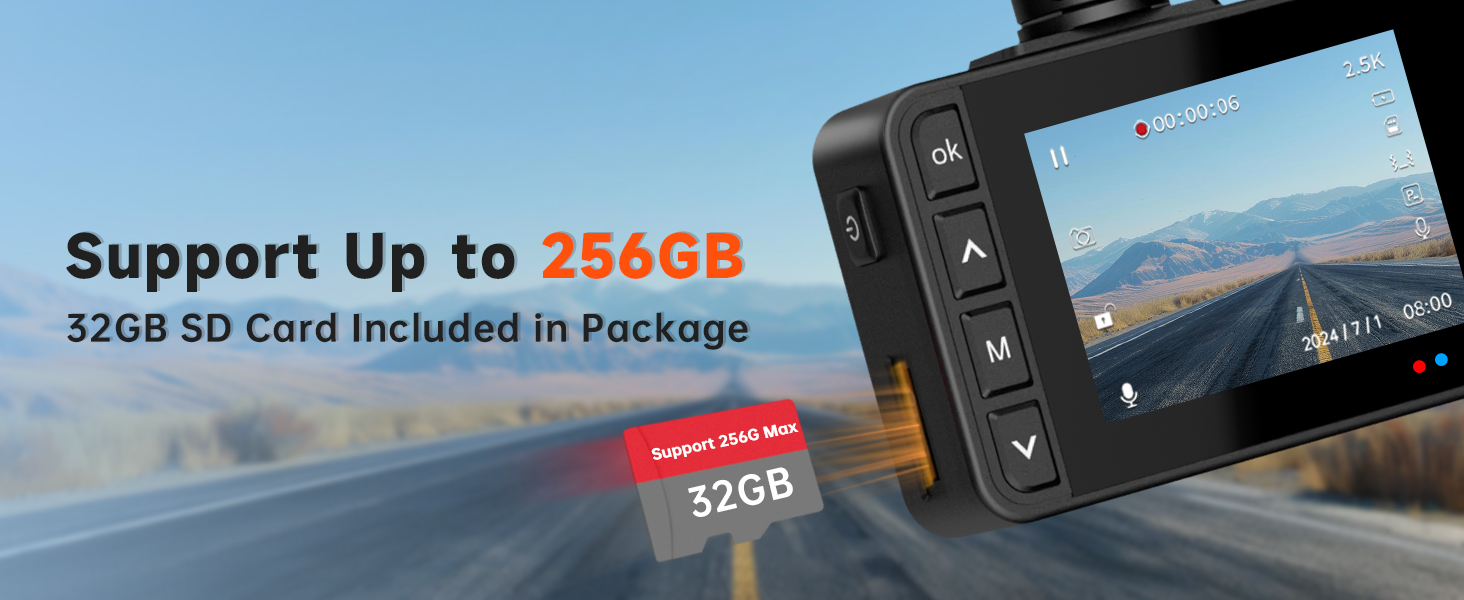 dash camera include SD card