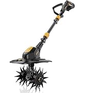 HEINPRO Cordless Tiller Cultivator Compatible with Dewalt 20V MAX Battery, 9In Tilling Width & 7I...