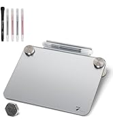 Silver Metallic Glossy Mirror Small Whiteboard with Nail Support, Mini Desktop Glass Whiteboard, ...