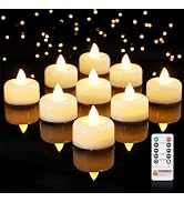 Amagic 12 Pack Remote Candles, Tea Lights with Timer, 400+Hours Flickering Flameless Battery Oper...