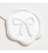 UNIQOOO 3D Bow Wax Seal Stickers - 50 Pcs Elegant Self-Adhesive Snow White Seals, for Wedding Inv...
