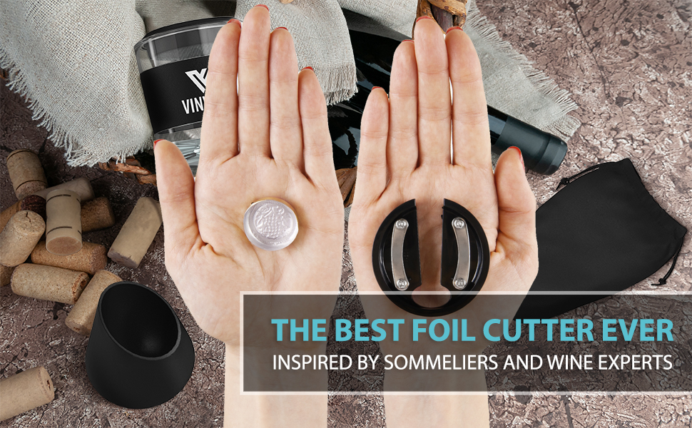 vinvoli, best foil cutter, perfect wine foil cutter, best wine foil cutter, essential foil cutter