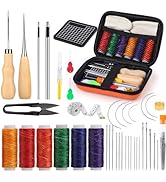 MORFEN Leather Sewing Kit Upholstery Repair Kit Leather Stitching Kit with Hole Punch, Waxed Thre...