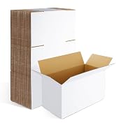 Famagic Small Shipping Boxes 11x6x6 Inch 10 Pack White Box Corrugated Cardboard Boxes for Packagi...
