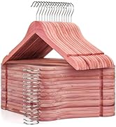 TOPIA HANGER American Red Cedar Wooden Hangers 30 Pack, Clothes Hangers for Closet, Wood Suit Han...