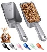 2-Pack Dog Food Scoop 1 Cup, Plastic Pet Food Measuring Scoop With Measuring Lines (1/2 & 1 Cup M...