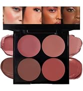 HHLTOH Matte Blush Cream Quads Makeup Palette, Blushes for Older Women Lip and Cheek Dual Blush P...