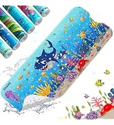 XIYUNTE Baby Bath Mat for Tub Non Slip Kids Bath Mat - 40''x16'' Extra Long Cartoon Bathtub Mat N...