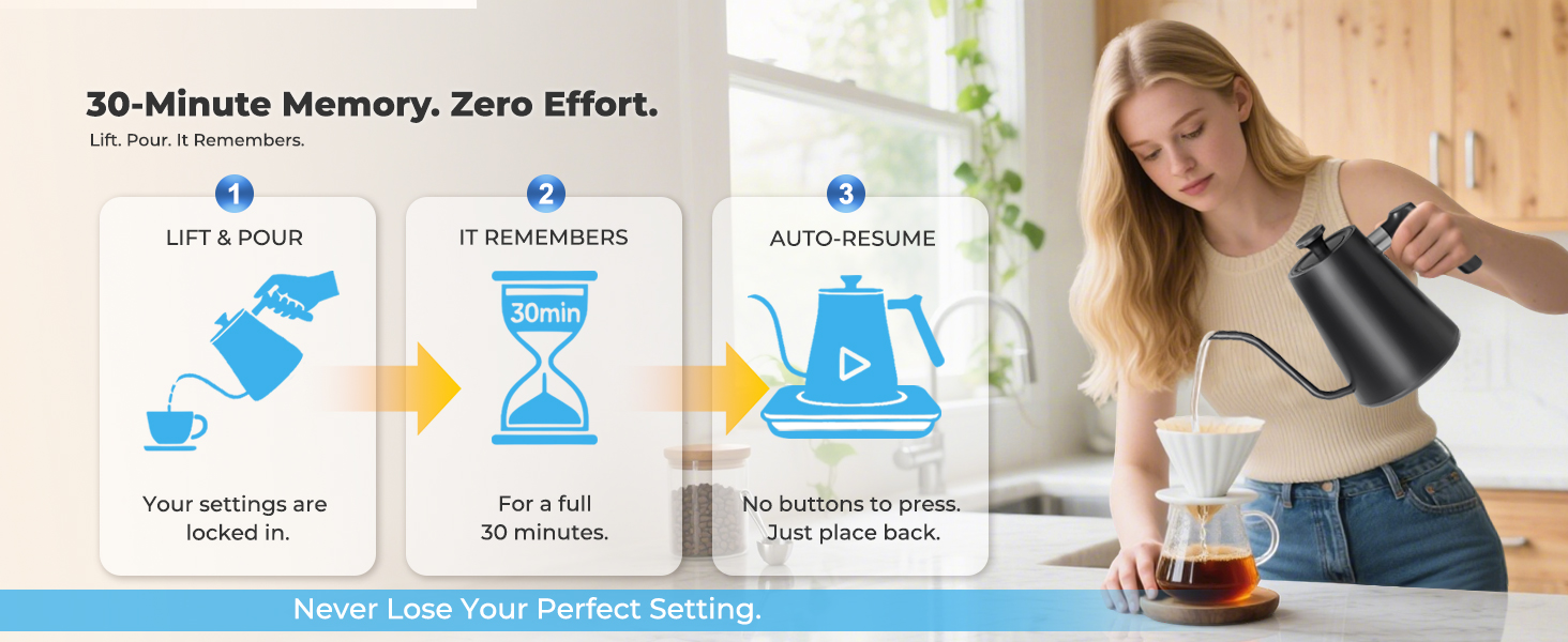 gooseneck kettle smart memory