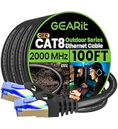 GEARit Cat8 Outdoor Ethernet Cable (100 Feet) Waterproof, Direct Burial, In-Ground, LLDPE UV Jack...