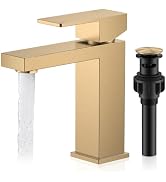 KENES Champagne Bronze Bathroom Faucet 1 Hole, Single Handle Gold Bathroom Sink Faucet, Vanity Fa...