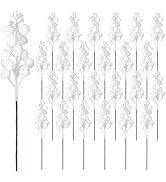 24 Pack 9 Inches Glitter Artificial Berry Stems, 15 Berries per Stem, Christmas Tree Picks Orname...