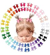 OAOLEER 40PCS 2 Inches Baby Hair Ties, Toddler Hair Ties with Bows, Elastic Ponytail Holders Mini...