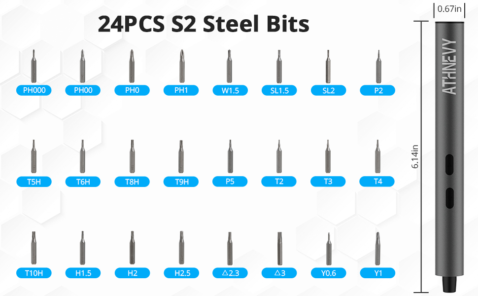 24PCS S2 Steel Bits