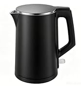 Small Electric Kettle, 0.8/ 1000W Fast Hot Tea Pot, Double Wall Stainless Steel Cool Touch, Mini ...