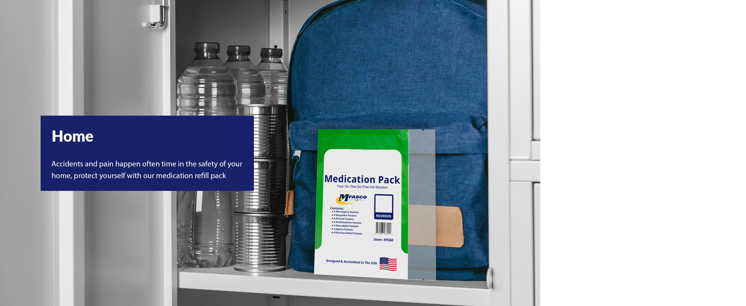 home backpack accident protection safety medication water closet bathroom