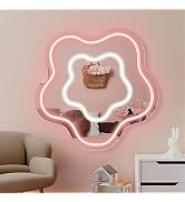 Flower Mirror Neon Sign Dimmable USB LED Neon Lights for Ideal Home Decor for Bedroom, Kidsroom, ...