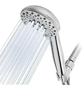 Cosuro High Pressure Shower Head with Powerful Shower Spray & 59'' Stainless Steel Hose, 5 Spray ...