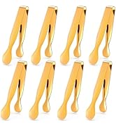 8PCS Mini Serving Tongs, 4.3in Stainless Steel Salad Tongs, Small Ice Tongs for Appetizers, Sugar...