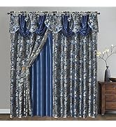 GOHD Royal ROSARIUM. Clipped Voile. Voile Jacquard Window Curtain with Attached Fancy Valance and...