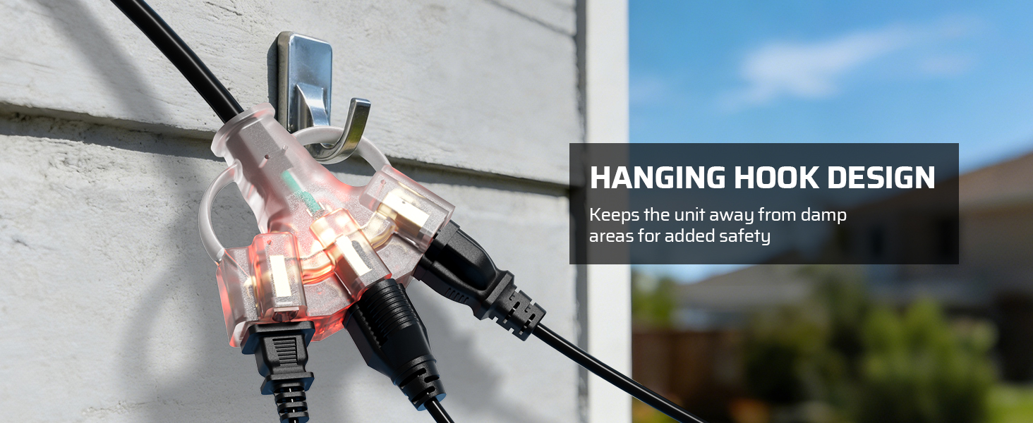 360° Rotating Flat Plug Outdoor Extension Cord