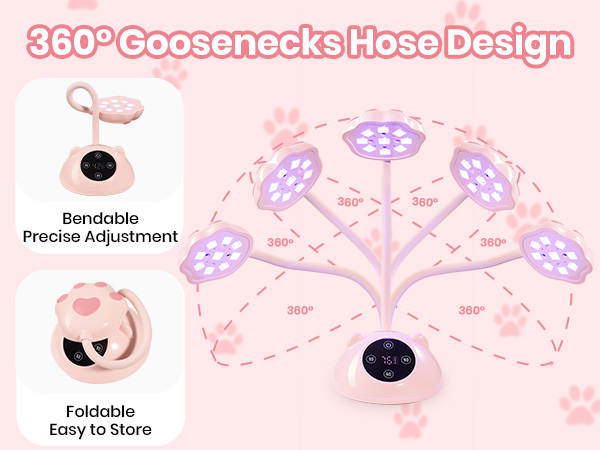 Beetles Gooseneck UV Nail Lamp - Meowgic MilkKitty Mini LED Nail Light