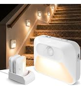 Lyridz Sync Motion Sensor Night Lights with 3-in-1 Charging Dock, 3-Pack | Rechargeable and Stepl...