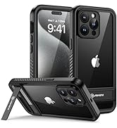Lanhiem for iPhone 15 Pro Max Case with Kickstand, IP68 Waterproof Dustproof Built-in Screen Prot...