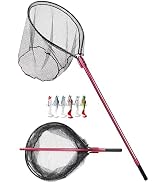 Facikono Large Fishing Net Rubber Fishing Net Large Heavy Duty Extra Large Landing Net for Saltwa...