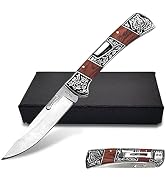 Classical Folding Pocket Knife with clipCollection Engraved Bolsters Tactical Survival Knife Eleg...