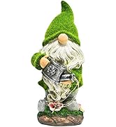 ASAWASA Garden Statues Gnome Decor, 11in Garden Gnomes Outdoor Funny Gnome Hold Watering-Pot with...