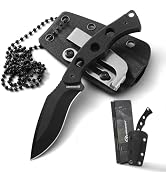 VIRENKNIFE Small Fixed Blade Knife with Belt Clip,6.22" Neck Knife with G10 Handle and Kydex Shea...