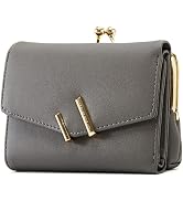 Women's Leather Coin Purse Mini Pouch Change Wallet Small RFID-Blocking Change Pouch with Kiss-Lo...