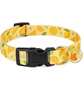 Handmade Dog Collar for Small Medium Large Dogs,Yellow Lemon with Pendant Fall and Winter Fashion...