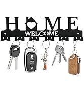 HOMEBROS Key Holder for Wall, Black Wall Mount Key Hanger with 6 Double Key Hooks Metal Key Holde...