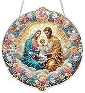 Bowetile Nativity Sence Diamond Art Hanging Kits for Adults Kids, Christmas Diamond Art Suncatche...