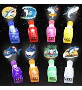 DOCMON 48PCS Shark Party Favors, Finger Lights Flashlights for Kids Bulk | Light Up,Colorful, Bri...