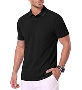 PEGENO Mens Polo Shirts Short Sleeve Golf Shirts Moisture Wicking Athletic Casual Polo Shirts