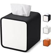 GORESE PU Leather Tissue Box Cover Square Tissue Box Holder for Kleenexs, Cube Decorative Tissue ...