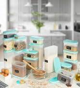LARGEST Set of 40 Pc Food Storage Containers (20 Container Set) Shazo Airtight Dry Food Space Sav...